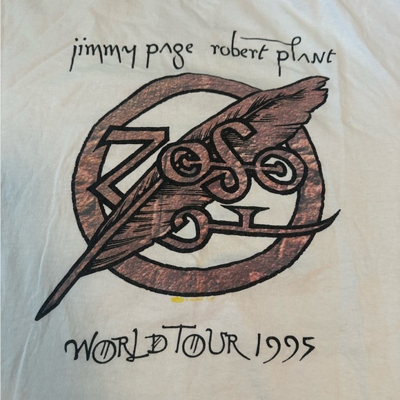Rare vintage 1995 Jimmy Page & Robert Plant Zoso World Tour Concert TShirt - Picture 2 of 8